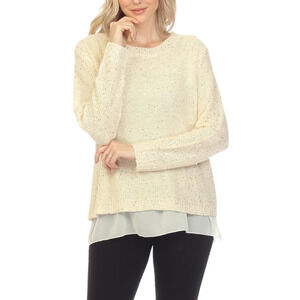 SIMPLY COUTURE Sparkle Dressy Pullover Knit Sweater Sequin Tunic Tops XXL